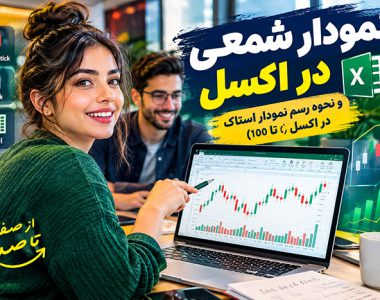 نمودار شمعی در اکسل و نحوه رسم نمودار stock در اکسل (0 تا 100)